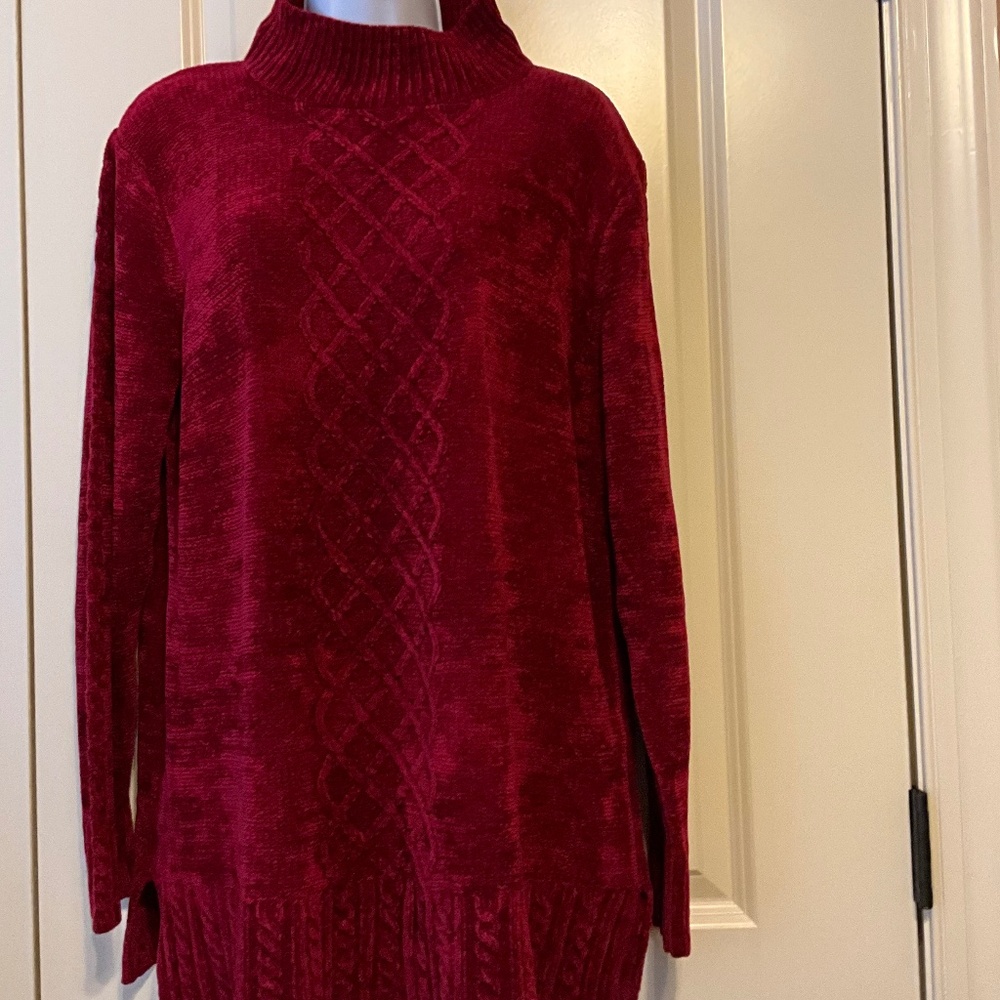 Yarn Works  Pullover Velour Sweater size Large